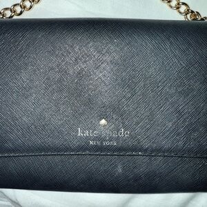 Kate Spade Black Shoulder Bag with Gold Chain